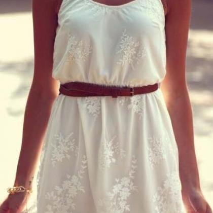 Strappy White Silk Dress