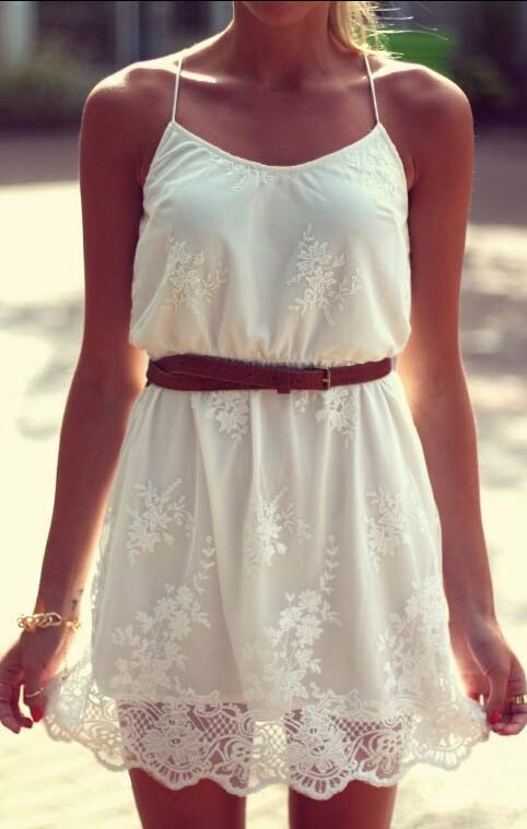 Strappy White Silk Dress